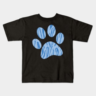 Blue Tiger Print Kids T-Shirt